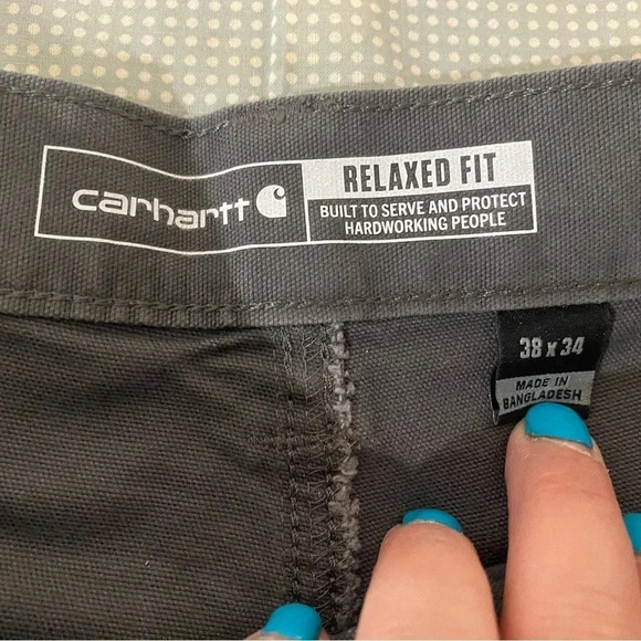 Carhartt RUGGED FLEX® RELAXED FIT CANVAS WORK PANT. Gravel gray. Size 38x34 - Picture 11 of 12